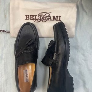 Men's Size 8, Black Leather Beltrami Tassel Loafers